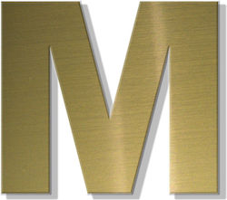 House Letter Sticker ''m'' 80 X 64 Mm Gold Matt...