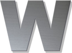 Γράμμα Κατοικιών Αυτοκόλλητο ''w'' 80 X 64 Mm Inox Ματ Πλαστικό Darvin