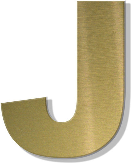 Sticker literă casă ''j'' 80 x 64 mm plastic auriu mat Darvin