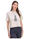 Women's Summer Crop Top Cotton Short Sleeve Pineapple