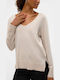 Silje Women's Long Sleeve Sweater with V-Neck Moonbeam