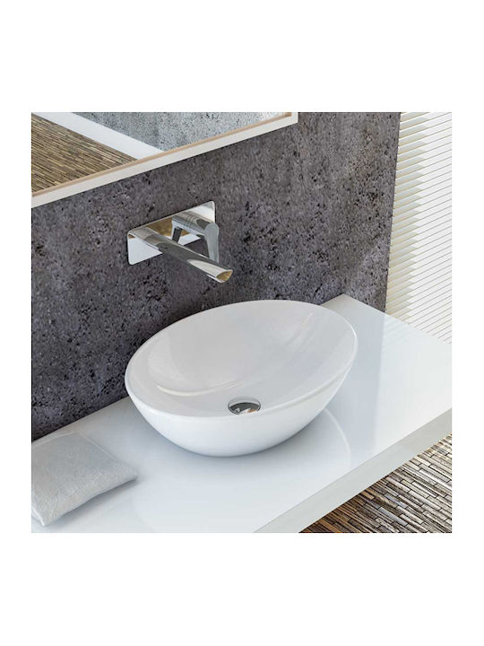 Serel Aufgesetztes Waschbecken Porzellan 55x41cm White
