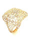 PS Silver Ring with Zircon made of Silver Gold Plated