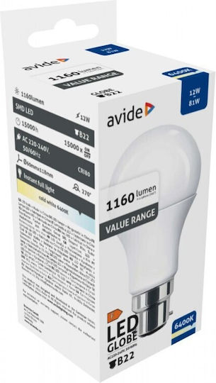 Jager LED Bulb 12W for Socket B22 Cool White 1160lm
