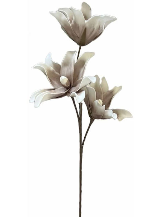 Dekorativer Blumen-Triclone 68 cm Weiß-Grau