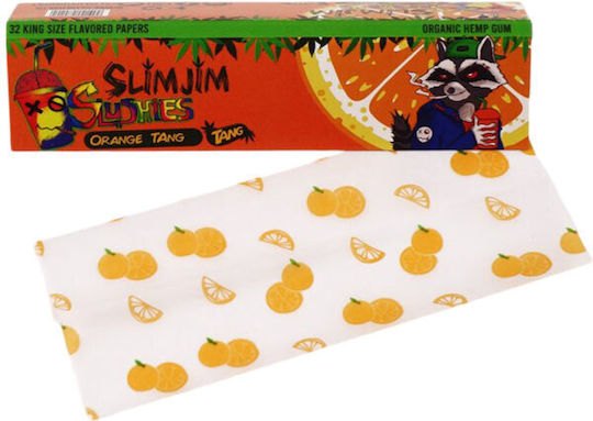 Slim Jim Cigarette Rolling Papers Slim King Size 32 sheets 25pcs Orange Tang