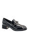 Patent Leather Women's Moccasins in Black Color