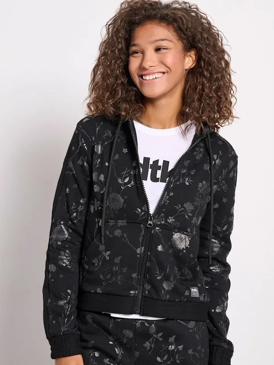 Women's Sweatshirt Jacket Hooded Black
