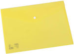 Deli Folder Transparent with Button for Paper A4 Yellow