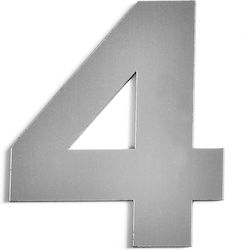 One Two Three Done Placă cu Număr în Argintiu C...