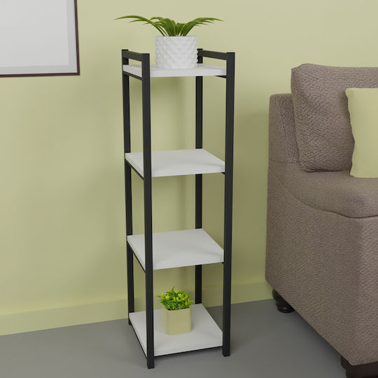 Βιβλιοθήκη Harvey Μαύρο-λευκή 33x28x100εκ.