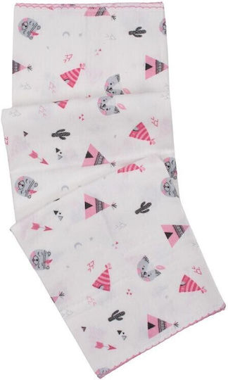 Kamtex Baby Pânză de Înfășat Pink Roz 80x90εκ.