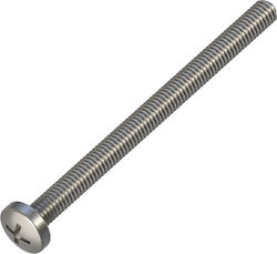 Μηχανόβιδα Σταυρού Inox DIN 7985 με Μήκος 6mm Κυλινδρικό Κεφάλι