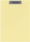 Spree Hard Cardboard Clipboard A4 Clip Pastel Yellow 75776