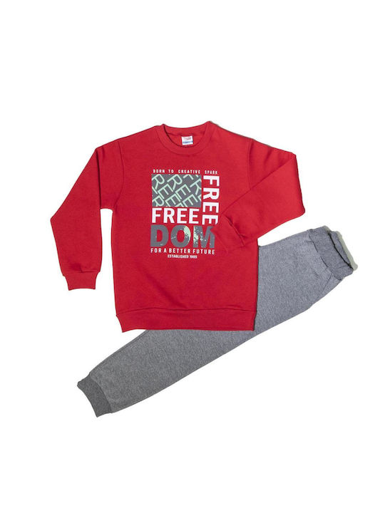 Spark Kids Sweatpants Set Red 2pcs