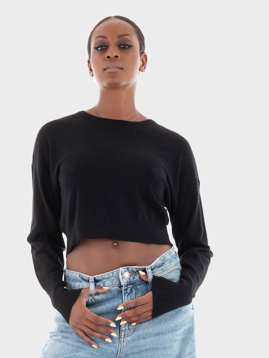 Only Women's Crop Sweater Black