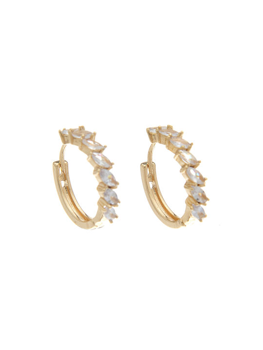 Hoop Earrings with Stones Xm-8801-1 Gold