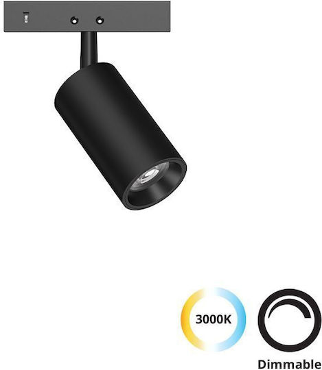 Viokef Track Μονό LED Θερμό Λευκό Σποτ σε Μαύρο Χρώμα