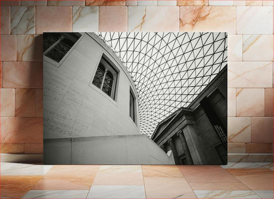Geometric Architecture Painting A Modern Museum 30x20