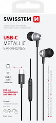 Swissten 51109100 În ureche Handsfree cu două căști cu mufă USB-C Negru Swissten 51109100 În ureche Handsfree cu două căști cu mufă USB-C Negru
