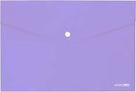 Optima Folder Transparent with Button for Paper A4 Purple 180E31301-88