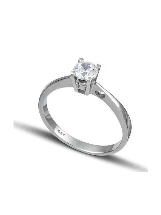Themelidis Jewels Μονόπετρο από Λευκόχρυσο