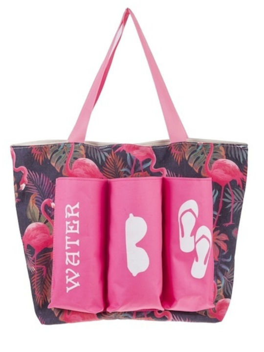 Lalos Fabric Beach Bag Fuchsia