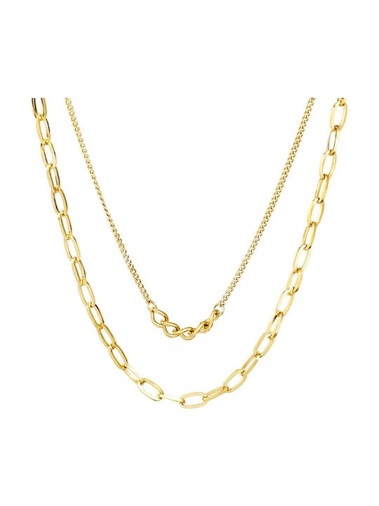 Damen Kette Nacken aus Stahl Länge 41cm