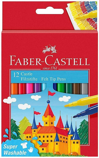 Faber-Castell Μαρκαδόροι Ζωγραφικής Πλενόμενοι Σετ 12 χρώματα