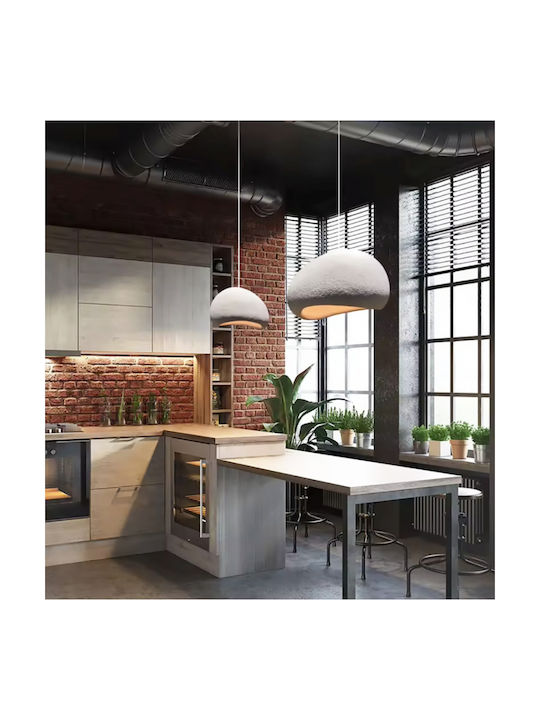 Atman Verstellbar Hängelampe Weiß Boho mit Fassung E27 30x17x120cm.