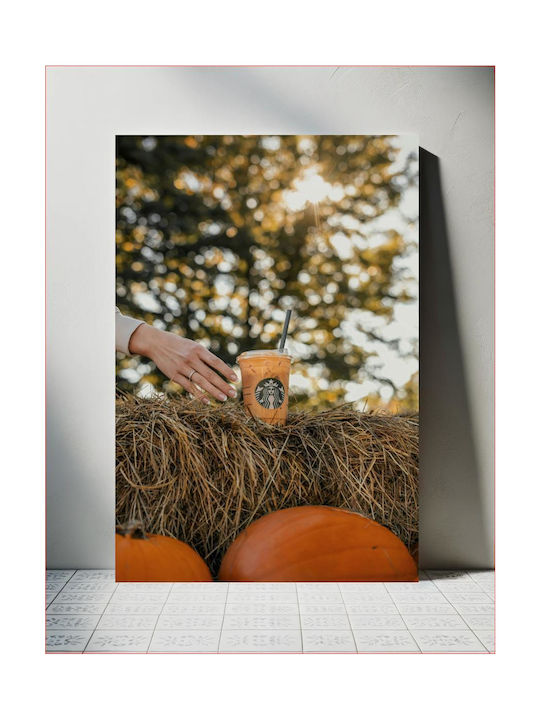 Gemälde Herbst Kaffee Kürbisse 100x150