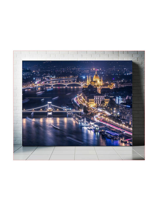 Painting Night Cityscape Budapest Urban Landscape Night Budapest 40x30