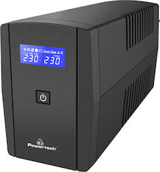 Powertech PT-1296 UPS Line-Interactive 1100VA 660W με 2 Schuko Πρίζες