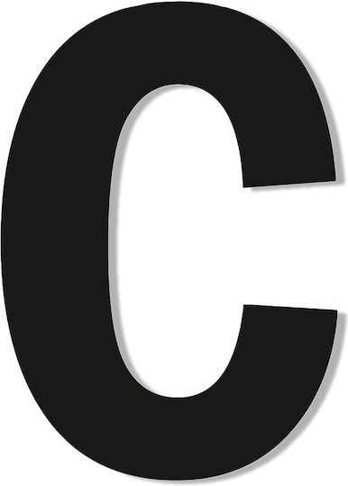 One Two Three Done Πινακίδα με Γράμμα C σε Μαύρο Χρώμα 7.5cm 13319-75-C-BL