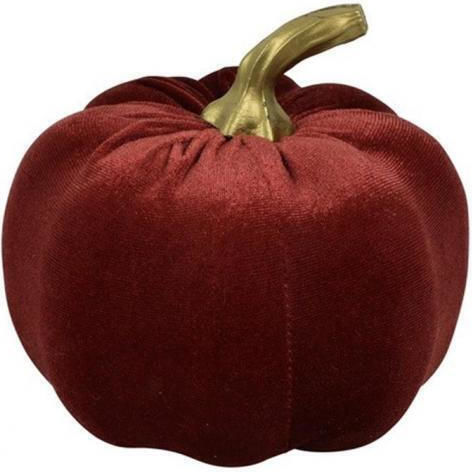 Atmosphera Christmas Fabric Pumpkin Figure Burgundy 12x12x12cm Xmas