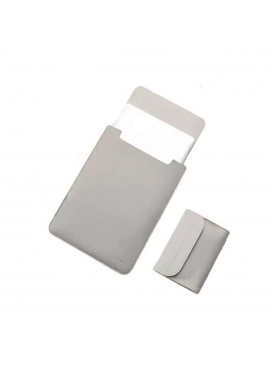 Мини чанта Thd за Apple Macbook Pro M3 14 инча, Apple Macbook Pro M2 13.3 инча, Apple Macbook Air M2 13.6 инча, еко-кожа, сива