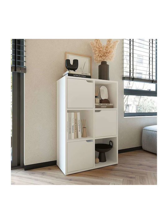 Βιβλιοθήκη Bookel Λευκή Απόχρωση 59.5x27.5x89εκ.