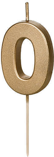 PartyDeco Geburtstagskerze Nummer in Gold Farbe SCU9-0