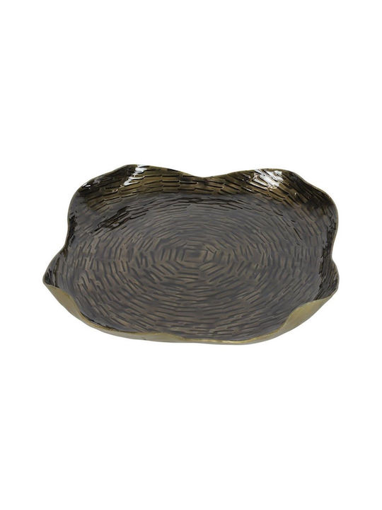 Atmosphera Round Metallic Decorative Platter Black 29x29x4cm