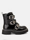 Stiefeletten Damen aus Lackleder Schwarz