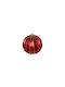 Glass Ball Red/Gold Stripes D10cm