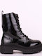 Alta Moda Women's Patent Leather Ankle Boots Black