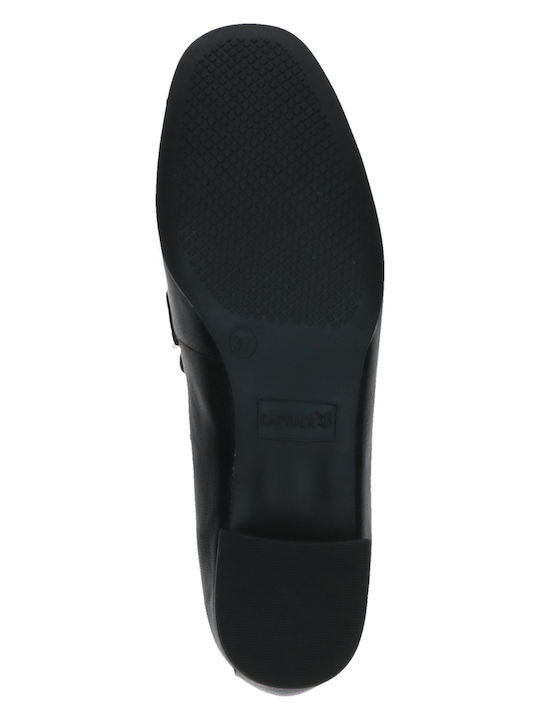Leather Women's Moccasins in Black Color