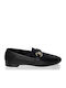 Leather Women's Moccasins in Black Color