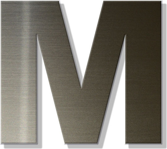 House Letter Sticker ''m'' 80 X 64 Mm Bronze Plastic Darvin