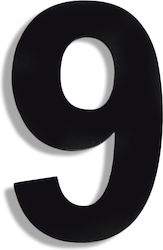 Hausnummer Aufkleber ''No9'' 73 x 50 mm Schwarz...