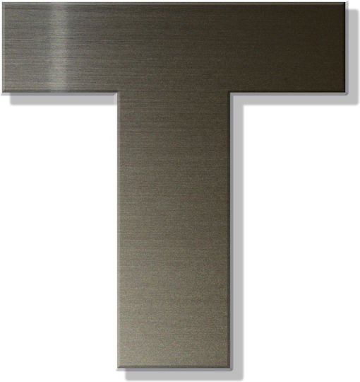 House Letter Sticker ''t'' 80 X 64 Mm Bronze Plastic Darvin