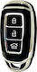 Car Key Cover Case made of with 3 Buttons for Hyundai in Black Color