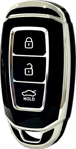 Car Key Cover Case made of with 3 Buttons for Hyundai in Black Color