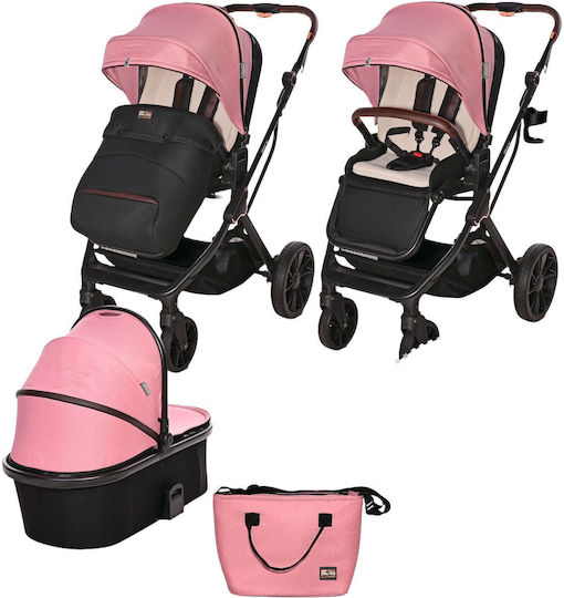 Lorelli Glory 2024 Adjustable 2 in 1 Baby Stroller Suitable for Newborn Pink 9kg